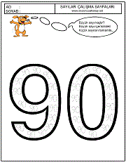 okul öncesi 90 sayısı çizgi çalışması